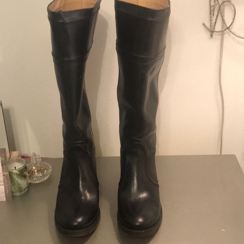 Frye black leather boots